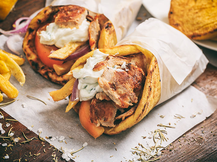 Chicken kebab souvlaki 