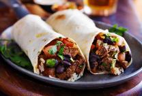 Mexican-style slow-cooked beef wraps