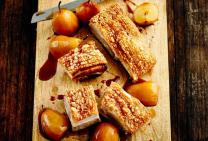 Roasted pork belly and pears